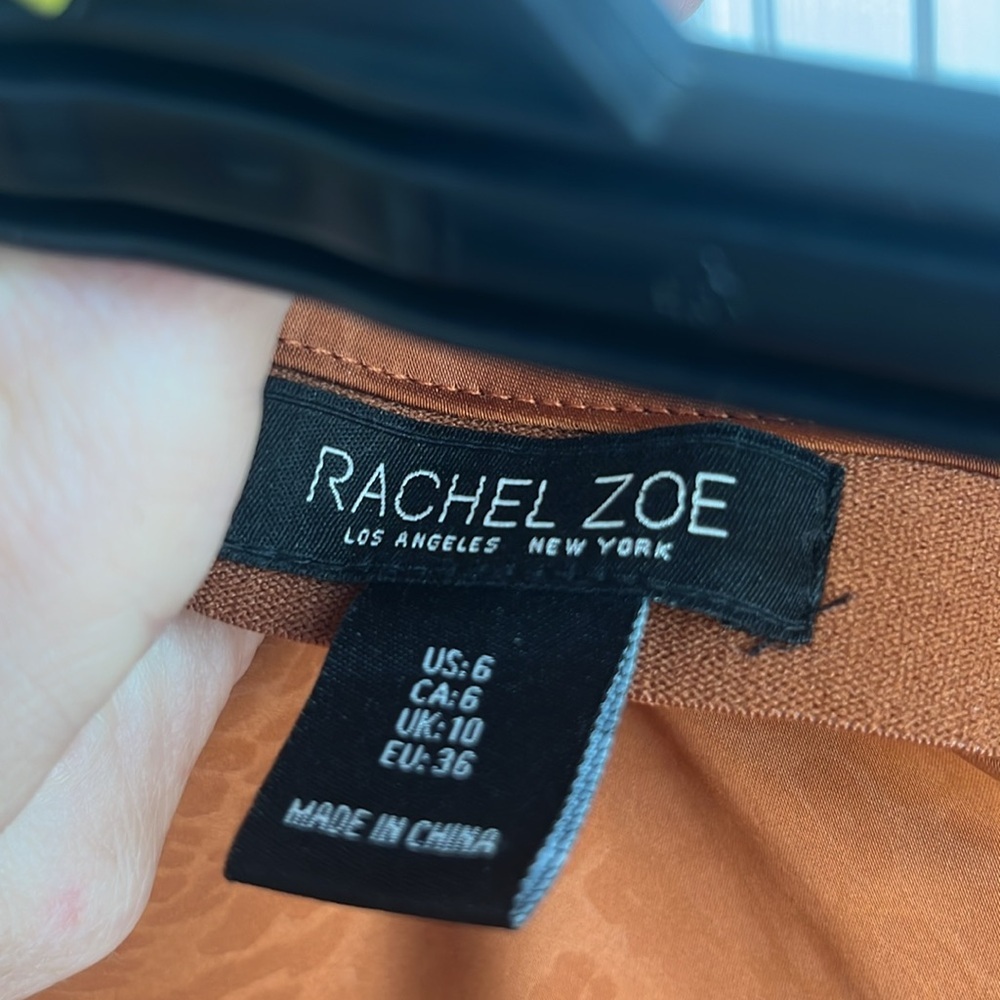 Rachel Zoe Satin Midi Textures Animal Pattern Skirt Size 6 - Picture 6 of 9